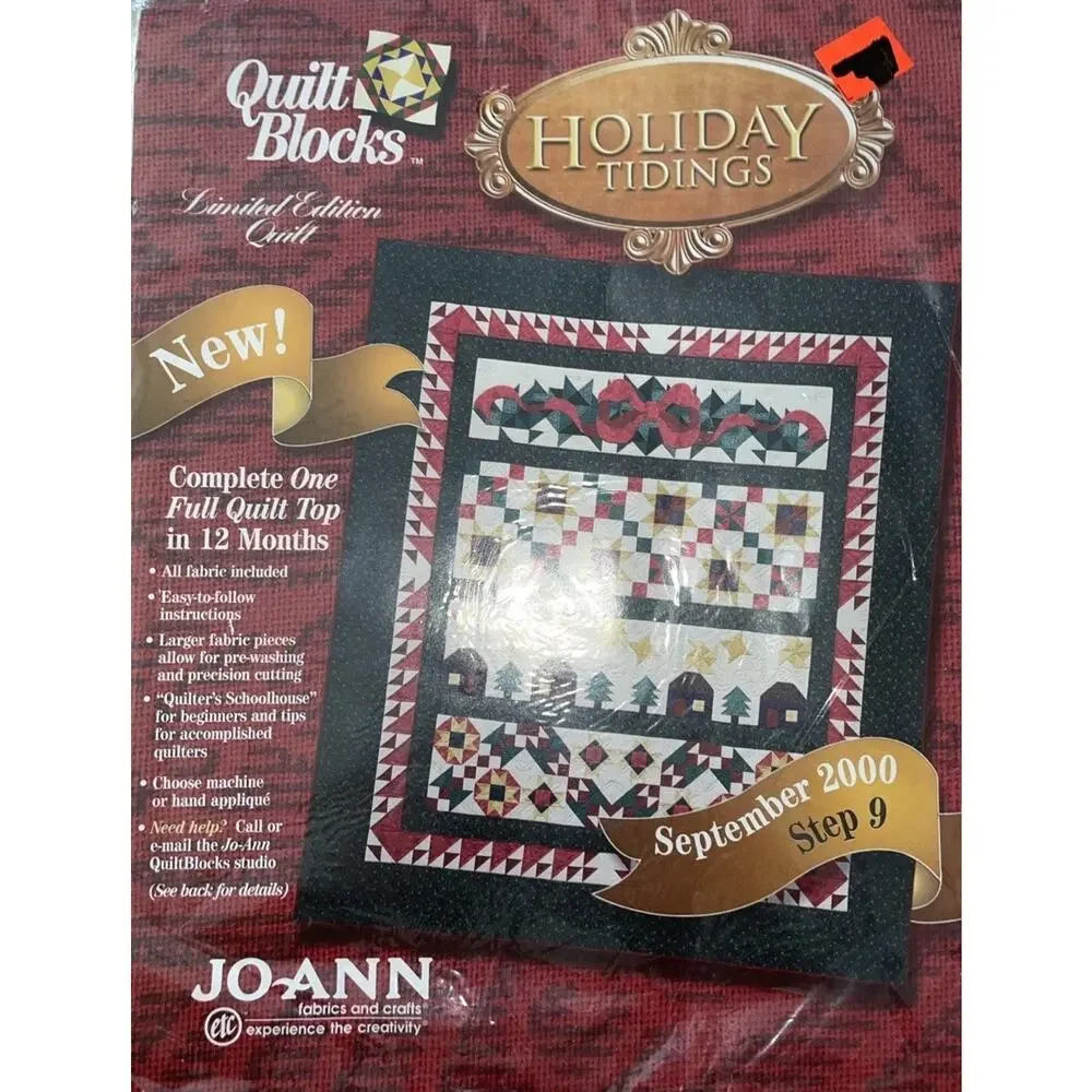 Joann Fabrics HOLIDAY TIDINGS Block Of The Month BOM 9 September 2000 SEALED